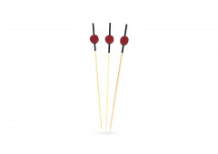 PIQUES BROCHETTES BAMBOU ROUGE ET NOIR 120 MM (200 U)