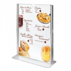 PORTE MENU VERTICAL A4 TRANSPARENT 21X29.7 CM (1 U)