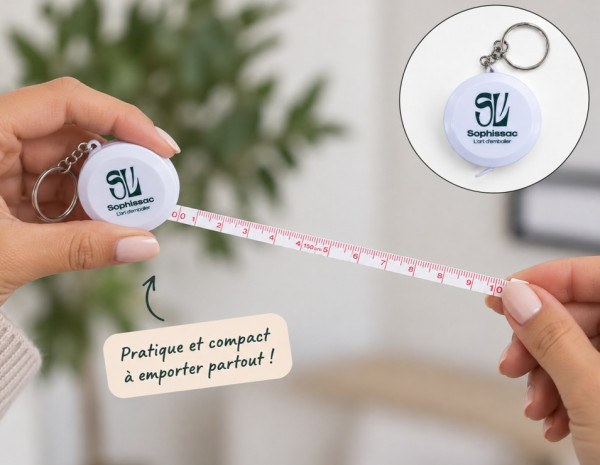 METRE PORTE-CLES RUBAN LOGO SOPHISSAC D.5 CM (1 U)