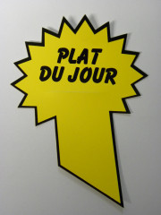 ETIQUETTE JAUNE « PLAT DU JOUR » 11.5X9 CM (18212) (10 U)