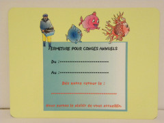 ETIQUETTE « FERMETURE POUR CONGÉS ANNUELS » POISSONNERIE 150X200 MM (1 U)