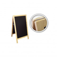 CHEVALET NOIR DE TROTTOIR CADRE BOIS CLAIR 65X66X115 CM (03078) (1 U)