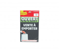 PANCARTE RIGIDE « VENTE A EMPORTER » 20X29.7 CM + ADHESIF DOUBLE FACE (1 U)