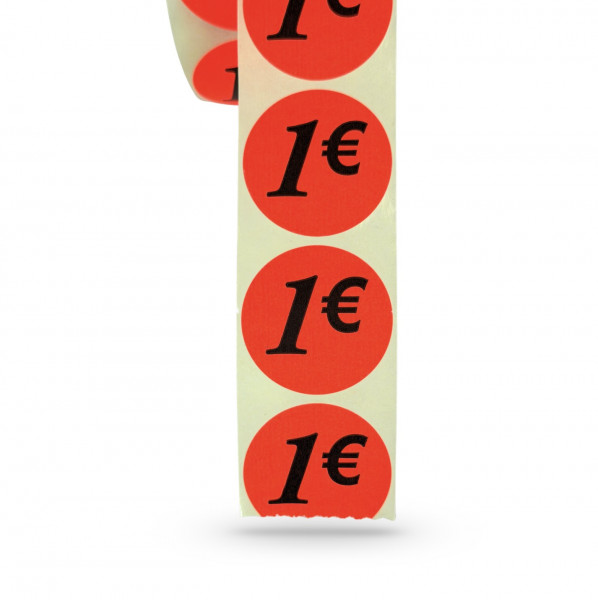 ETIQUETTE ADHESIVE ROUGE 1 Ø3.6 CM (500 U)