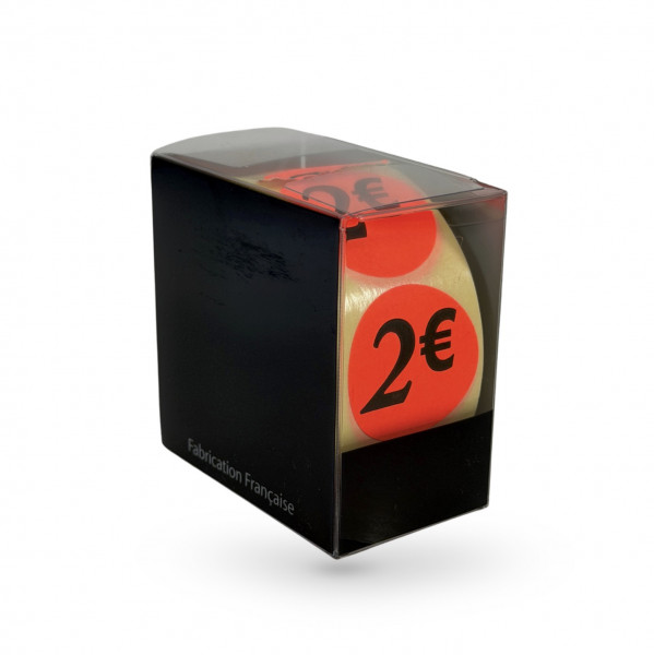 ETIQUETTE ADHESIVE ROUGE 2 Ø3.6 CM (500 U)