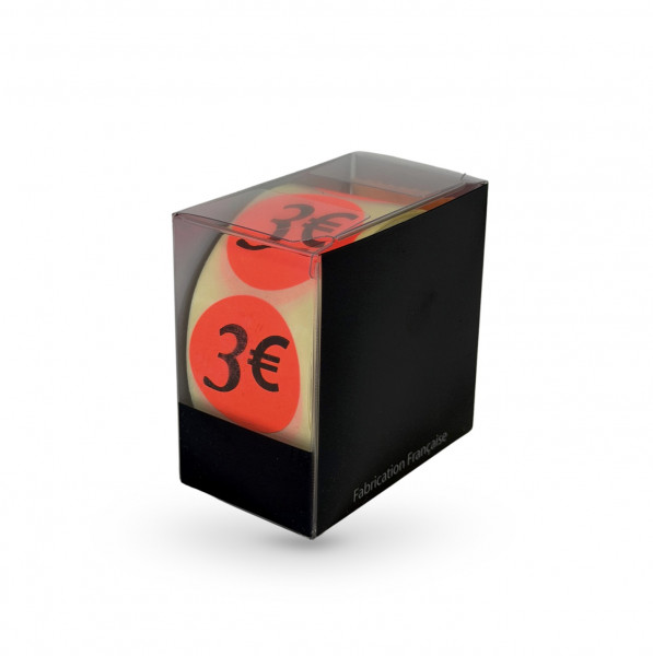 ETIQUETTE ADHESIVE ROUGE 3 Ø3.6 CM (500 U)