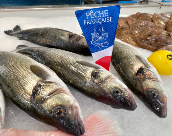 ETIQUETTE TRIANGLE POISSONNERIE 'PECHE FRANCAISE' 10X19.3 CM (10 U)