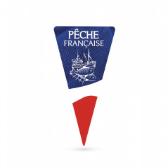 ETIQUETTE TRIANGLE POISSONNERIE 'PECHE FRANCAISE' 10X19.3 CM (10 U)