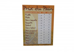 PANNEAU « PRIX DU PAIN » 30X40 CM (6966) (1 U)
