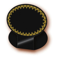 CHEVALET DE TABLE OVALE NOIR DENTELLE OR 7X5 CM (9012) (10 U)