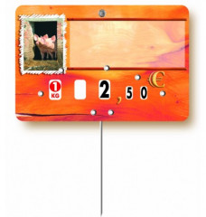 ETIQUETTE ORANGE A PIQUE PORC 7X10 CM A DISQUE (79990) (10 U)