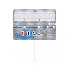 ETIQUETTE POISSONNERIE AVEC DISQUE PRIX PLANCHE BOIS PIQUE INOX 10X14 CM (10 U)