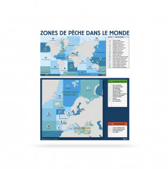 PANNEAU 'ZONES DE PECHE DANS LE MONDE' 50X60 CM PVC (1 U)