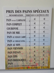 PANNEAU PRIX PAIN SPECIAUX 40X30 CM CHAMP DE BLE (1 U)