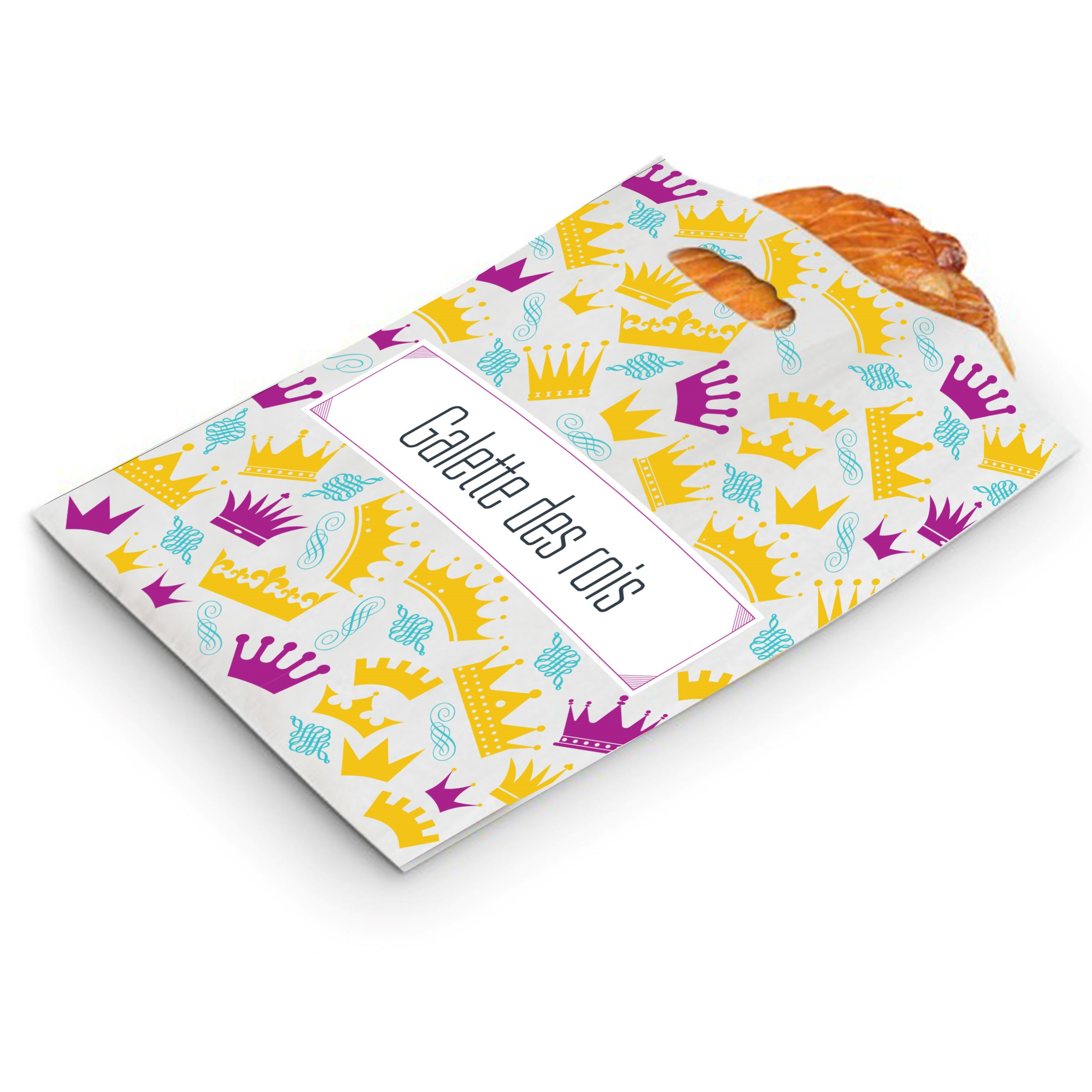 SAC PAPIER KRAFT GALETTE BLANC N°35 MODELE COURONNE 35+3X40 CM (100 U)