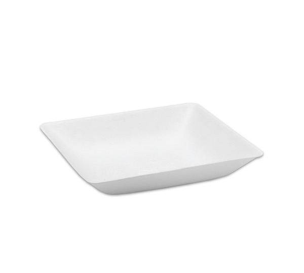 ASSIETTE APERITIVE BLANCHE 130X120X25 MM GAMME BIO CANNE À SUCRE (C4A211C)(50 U)