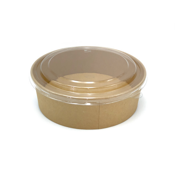 BOL SALADE GAMME KRAFT BRUN 165X140X66 MM 1100 ML AVEC COUVERCLE Ø165 MM (40 U)