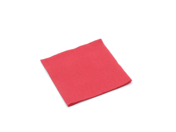 SERVIETTE GAUFREE ROUGE COCKTAIL 1/4 20X20 CM (100 U)