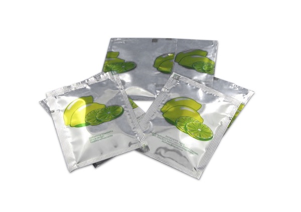 RINCE DOIGTS CITRON LINGETTE 135x170 MM POCHETTE ALUMINIUM 60X80 MM (500 U)